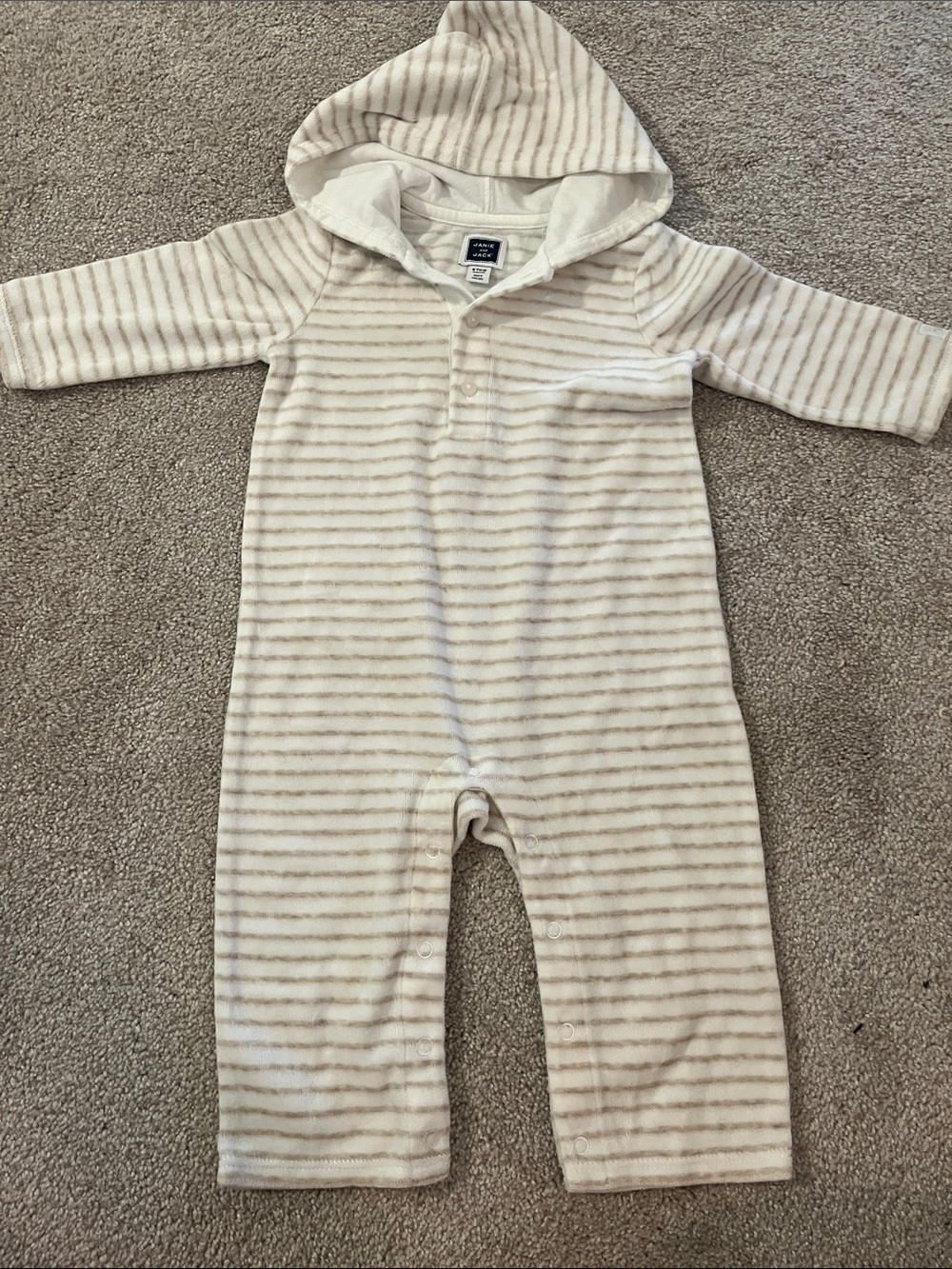 Janie and Jack Hooded Terry After Swim Onesie